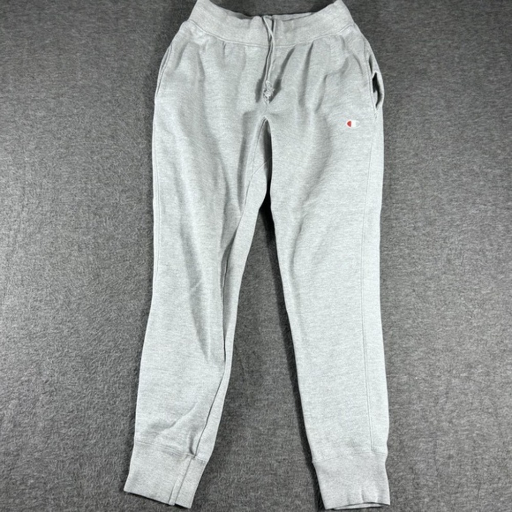 Champion Reverse Weave Joggers Sweatpants Gray Logo Embroidered Athletic Medium